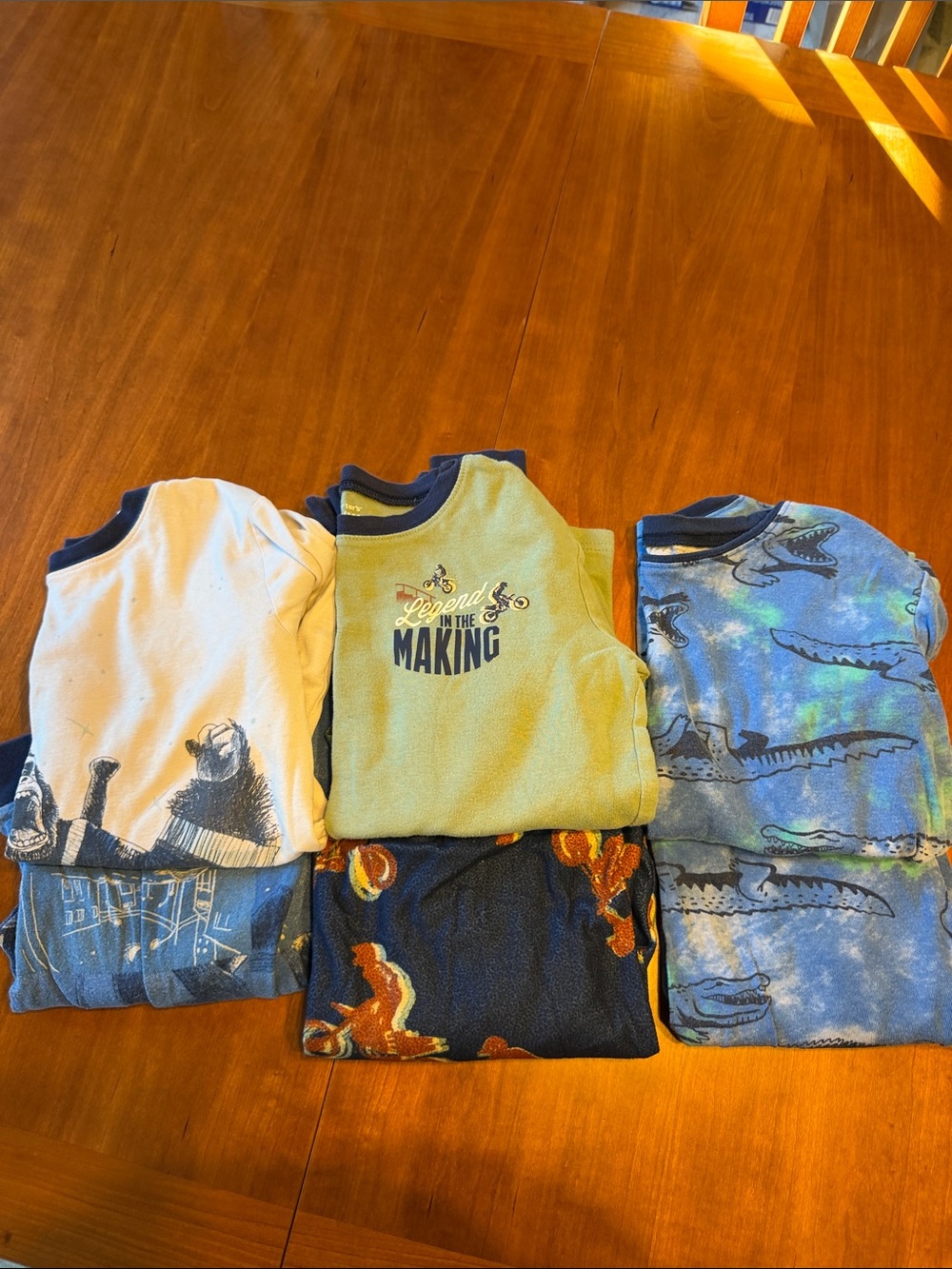 3 Big boy pajama sets Carter's size 14